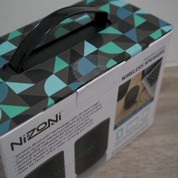 NEW! Nizoni Bluetooth Wireless Speakers Pairable Dual Up to 30ft Black - Picture 2 of 5